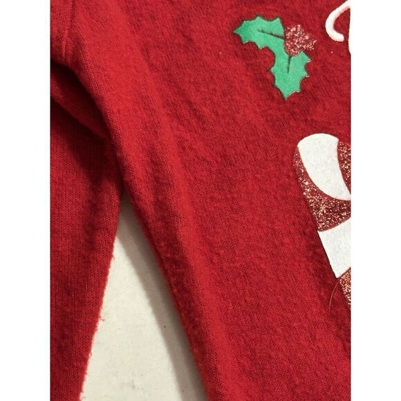 Cute Ugly Christmas Sweater Juniors sz 1 XS Naughty Nice Red Santa Fast Ship - Picture 4 of 8